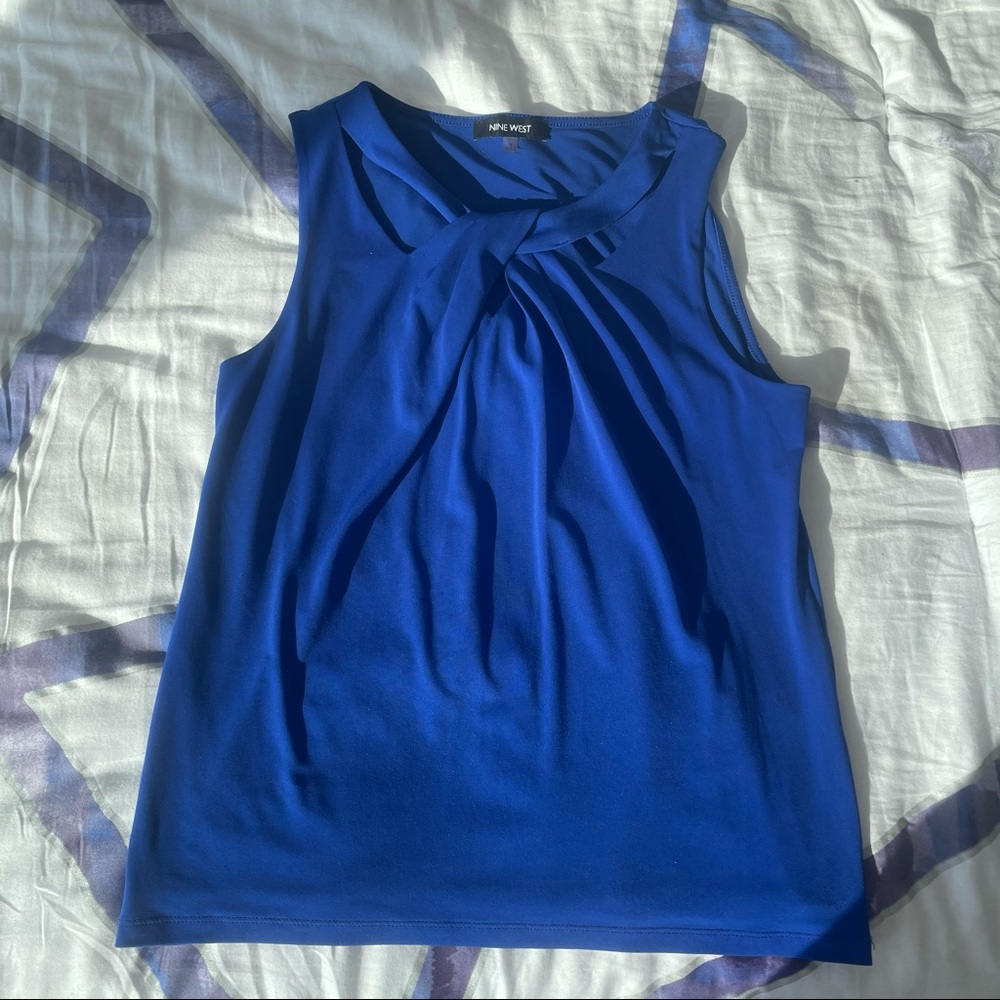 Nine West Royal Blue Twist Top